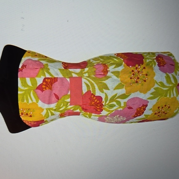 Lilly Pulitzer Floral Strapless Dress Pink Yellow Lime White Cotton sz 0 EUC - Picture 1 of 12